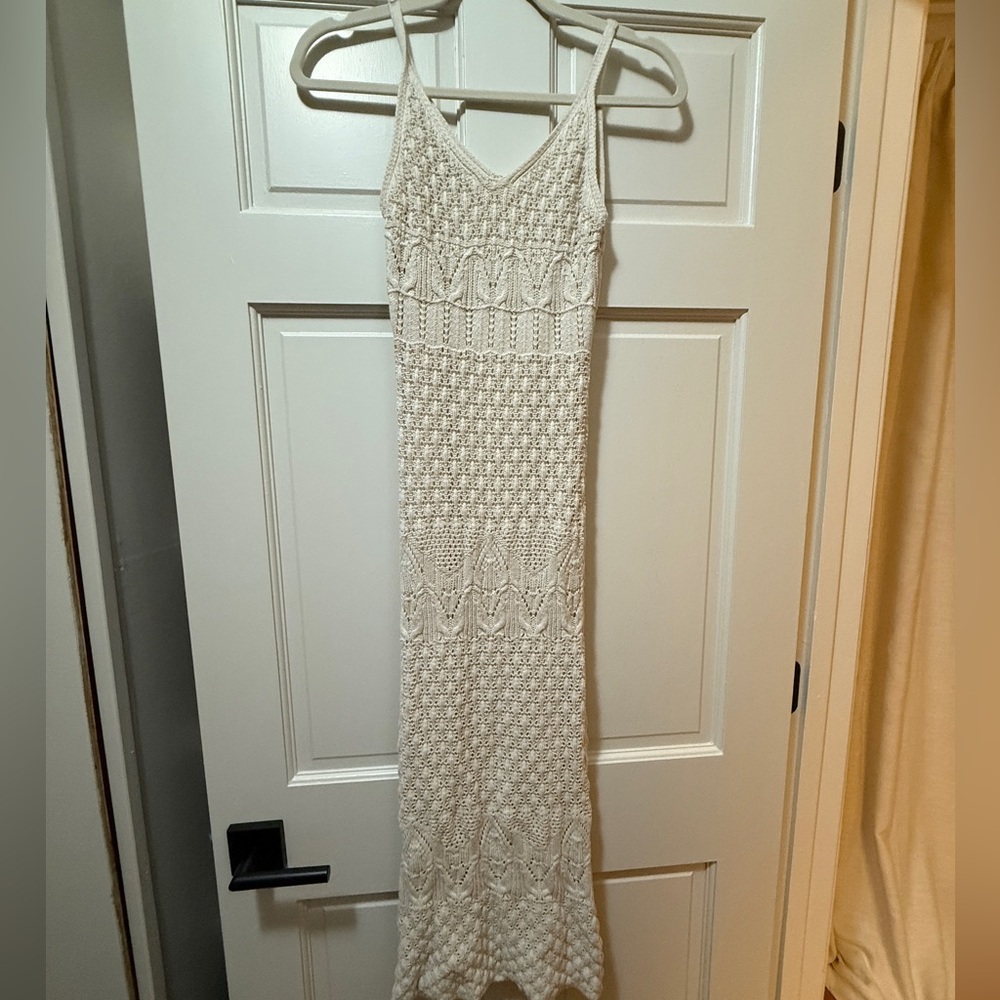 Cream Crochet Maxi Dress